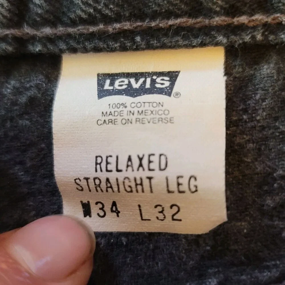 Levi's 901 Men's Relaxed Straight Leg Jeans Black 2011 Cotton 34x32